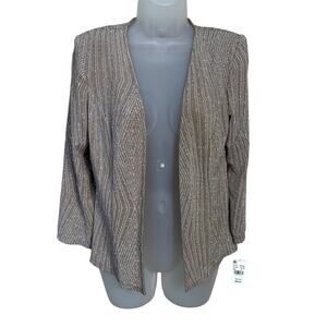 NWT MARINA Open Front Shimmer Metallic Bolero Jacket in Champ Women’s Size 6